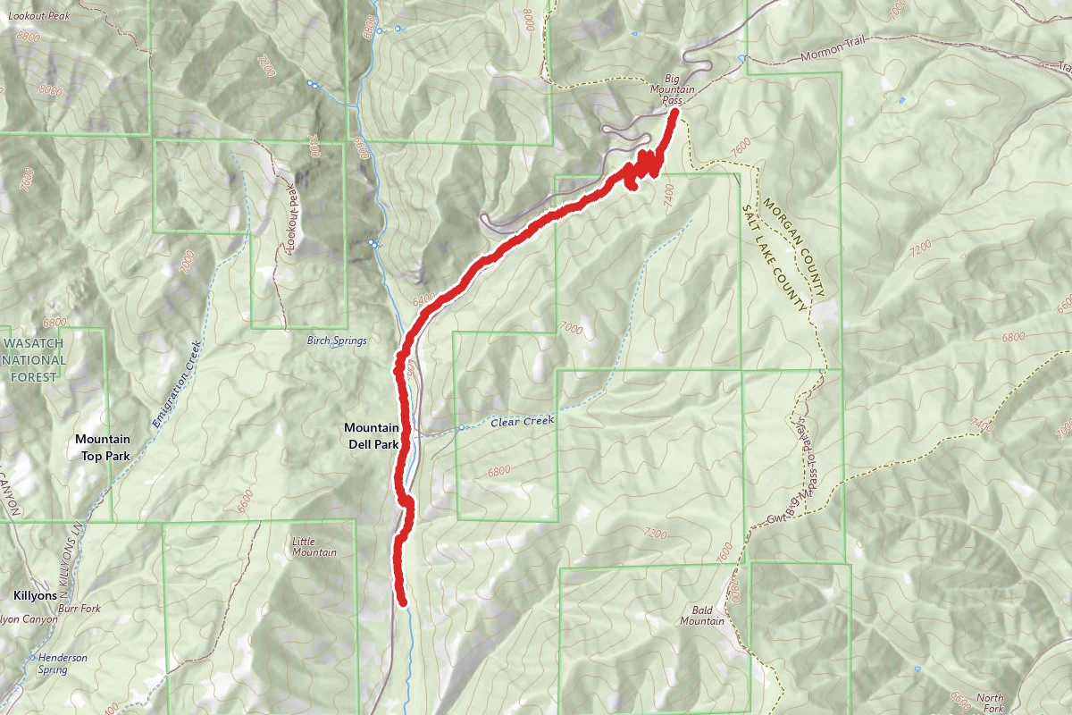 Mormon Pioneer route map