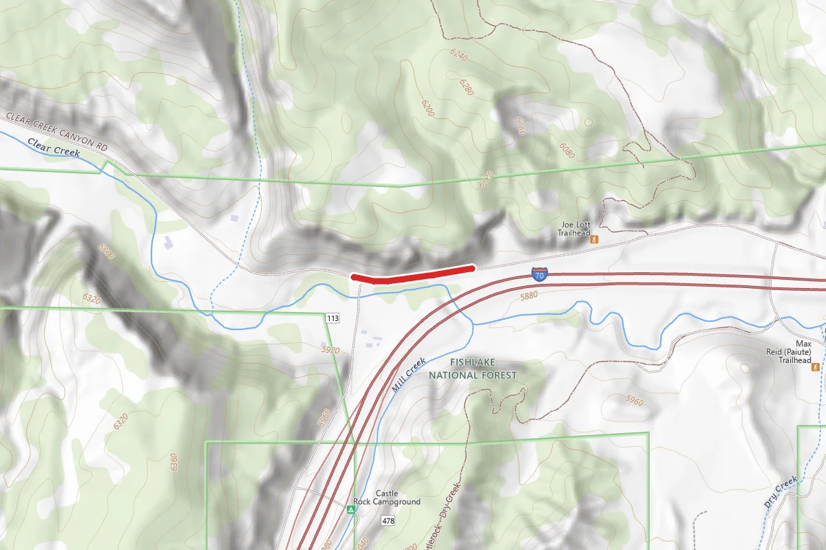 Newspaper Rock / Hunkup's Train route map