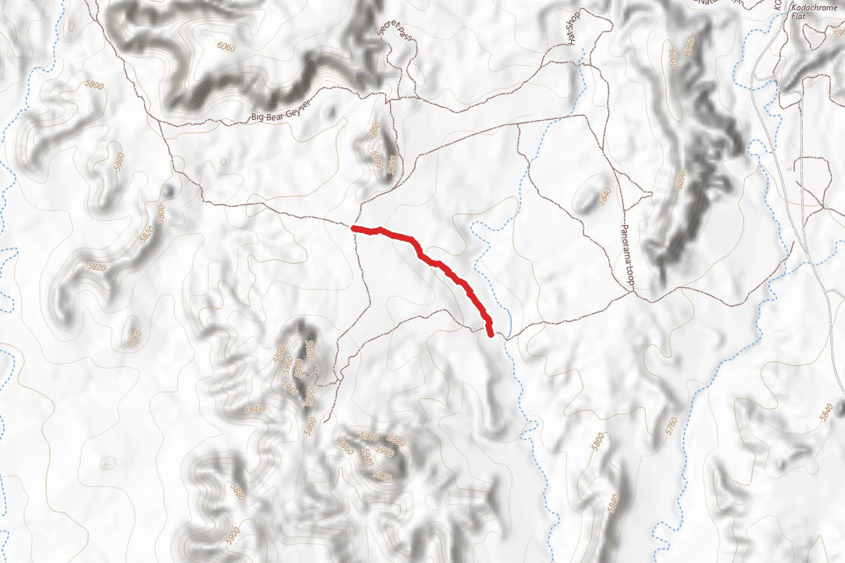 Mammoth Geyser route map