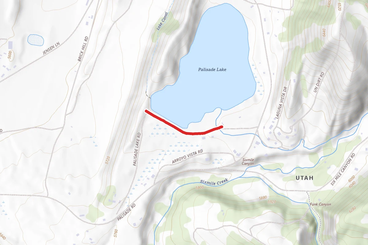 Palisade Lake route map