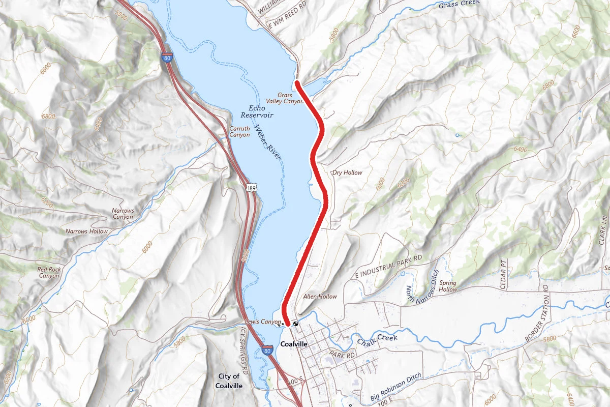 Historic Union Pacific Rail Trail route map