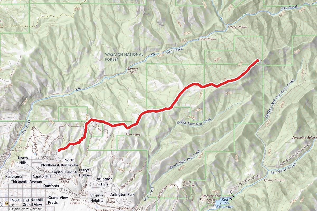 Black Mountain via Valley View, Twin Peaks, and Little Black Mountain Trail