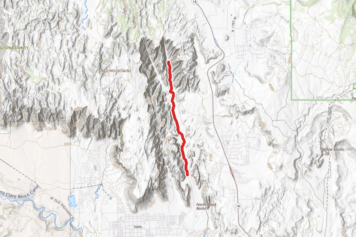 West Canyon Road route map
