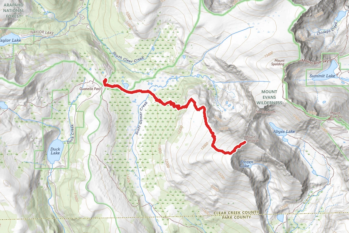 Mount Bierstadt Trail route map