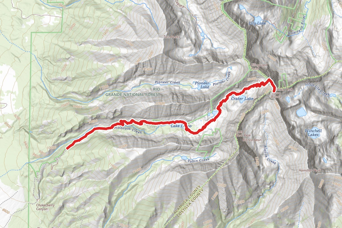 Blanca Peak Northwest Ridge Route