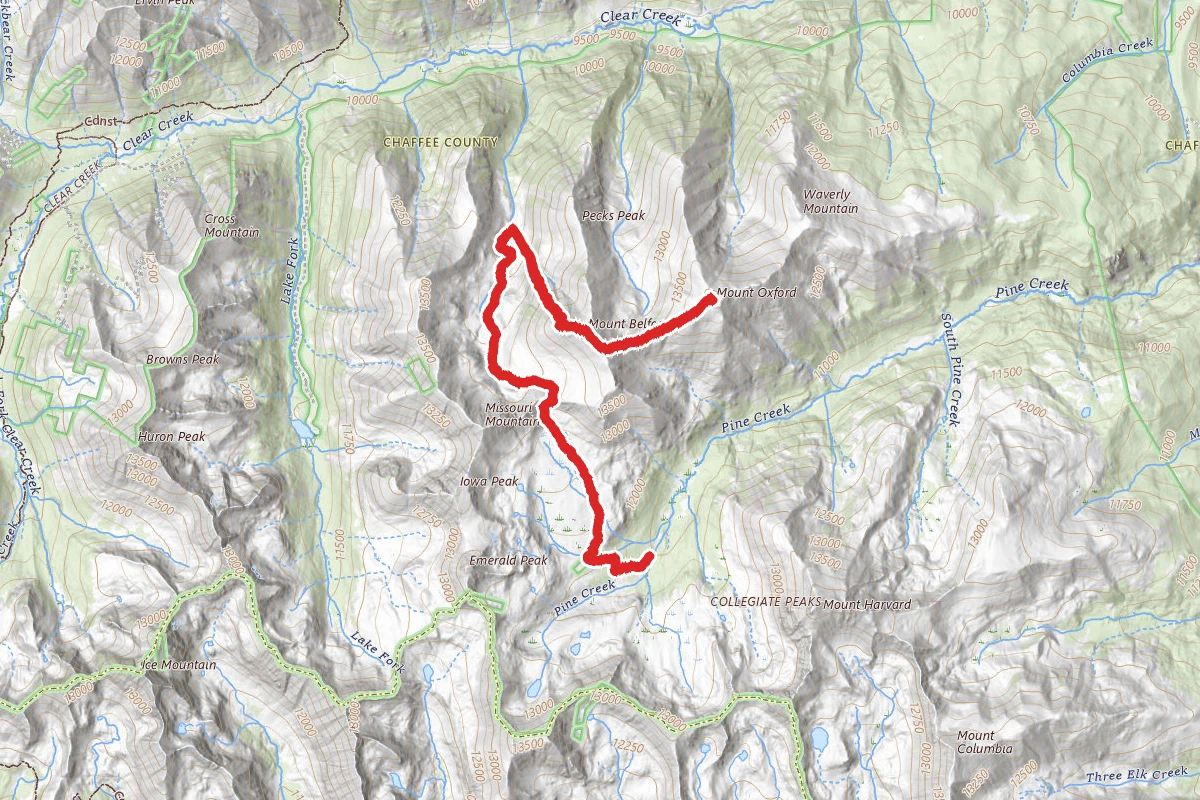 Mount Oxford - Mount Belford Trail