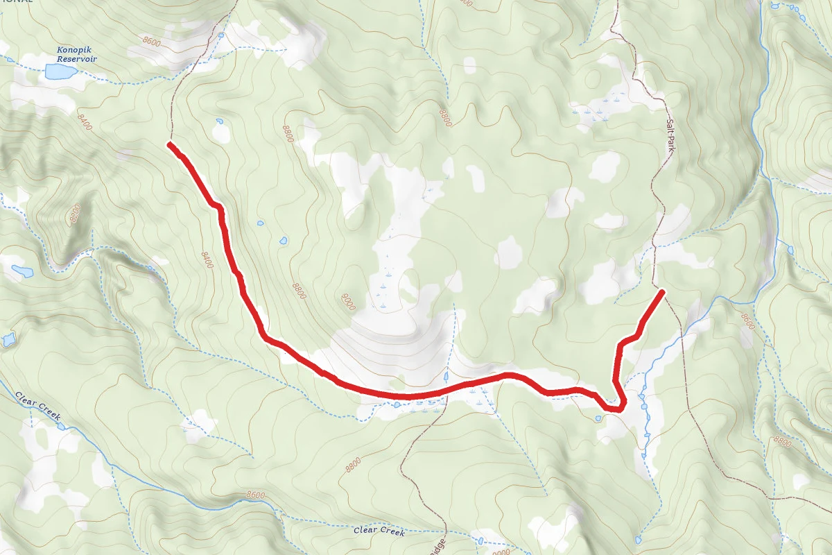 Konopic Reservoir Trail route map