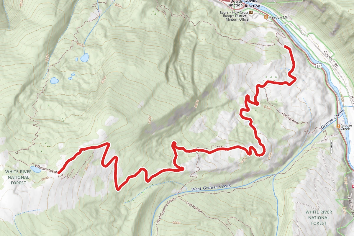 Meadow Mountain Trail route map