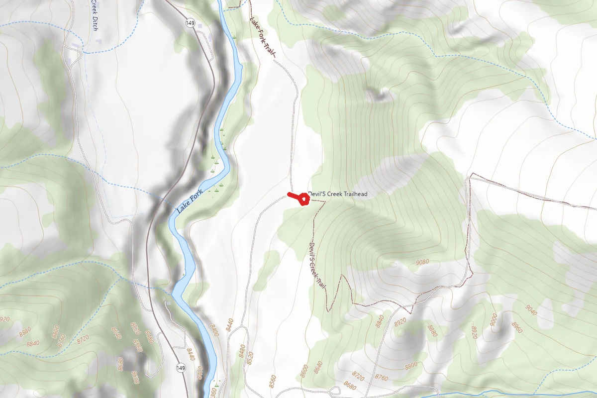 Devil's Creek Trailheads Road