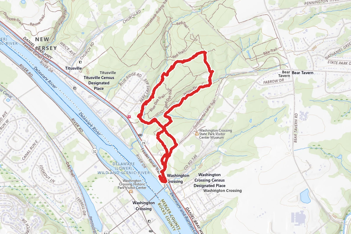 Washington Crossing State Park Loop
