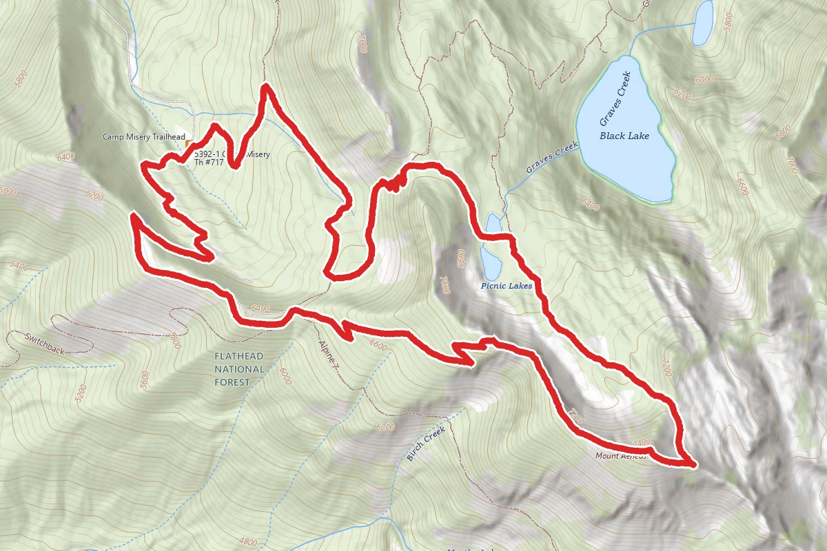 Mount Aeneas and Picnic Lakes via #717 and #392 Trails