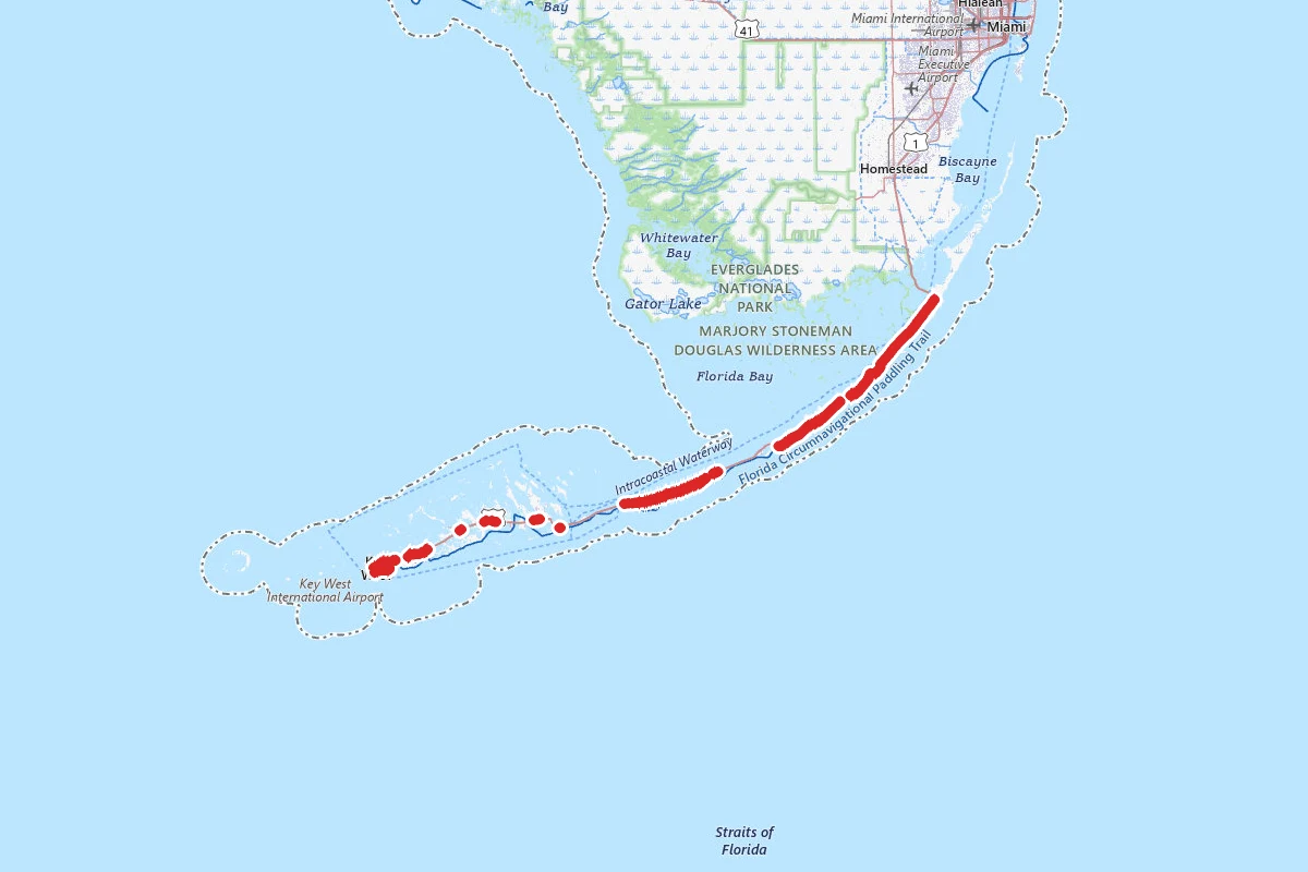 Florida Keys Overseas Heritage Trail route map