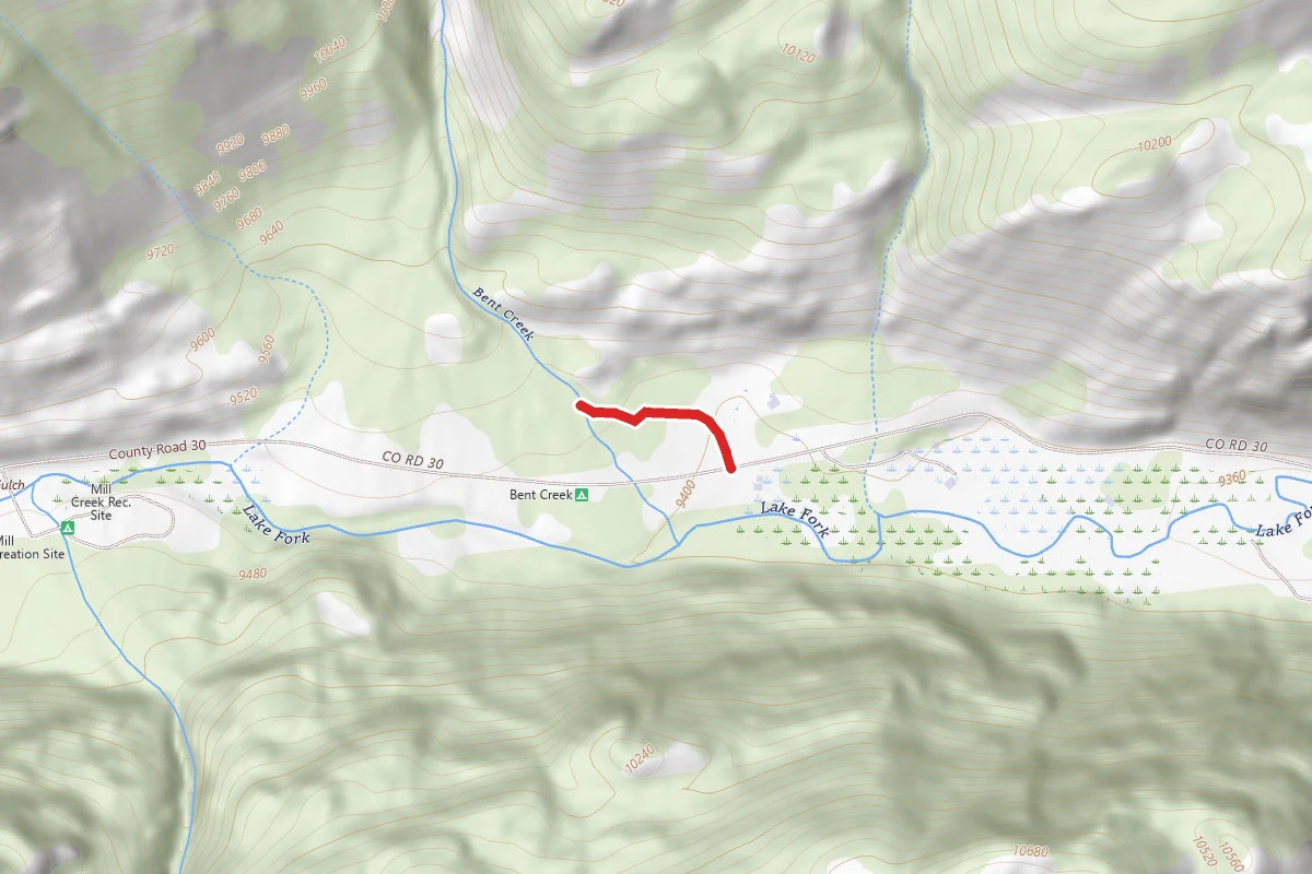 Upper Bent Creek Road route map