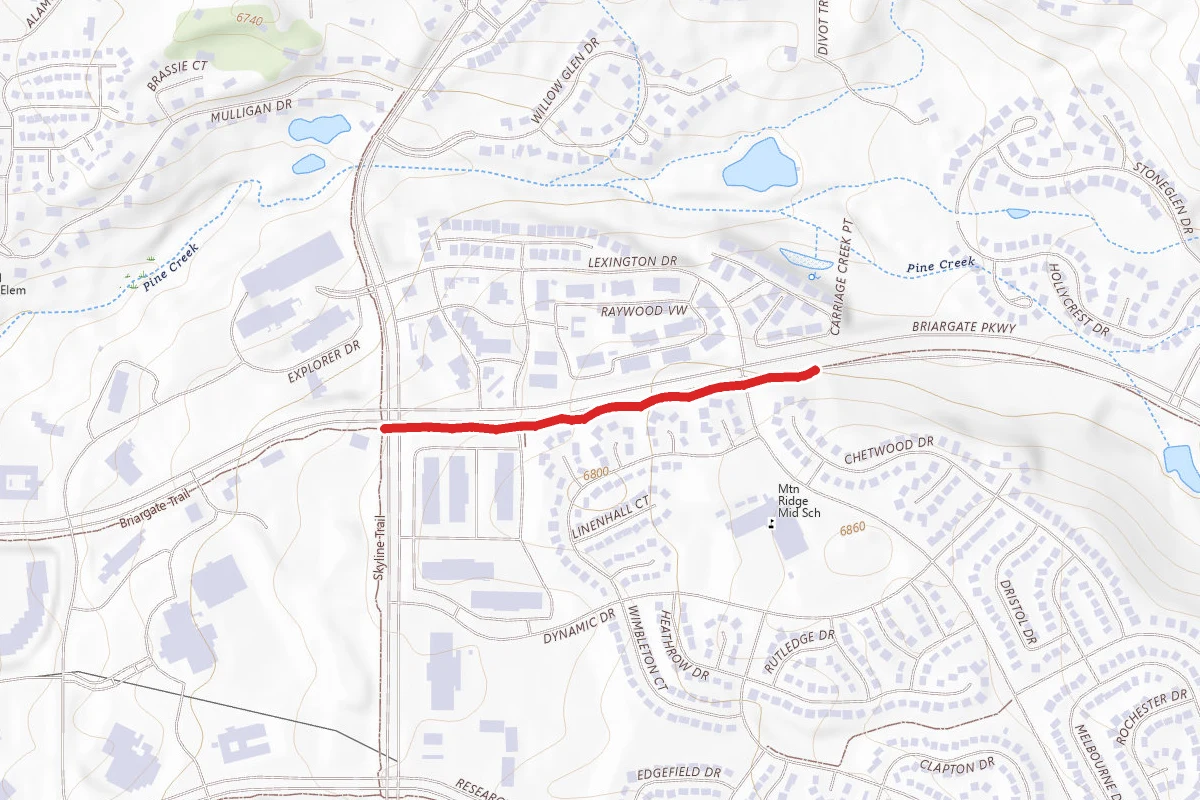 Briargate Trail route map