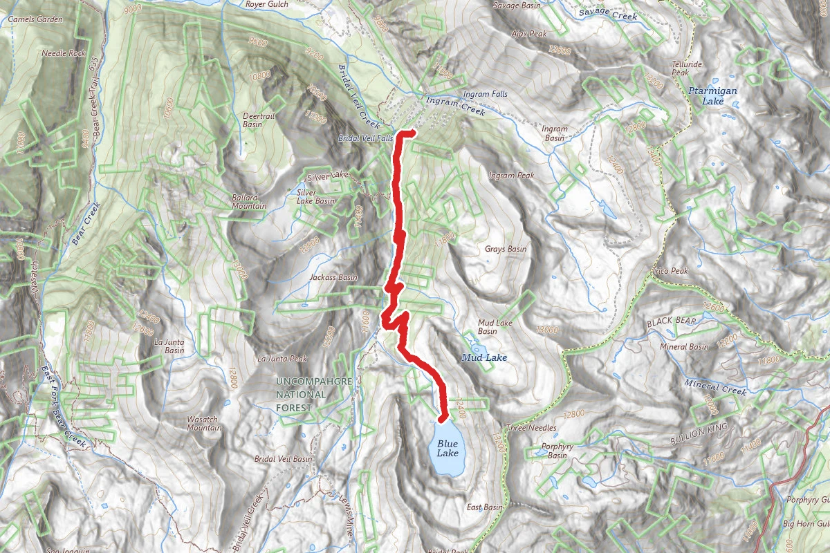 Bridal Veil Falls to Blue Lake