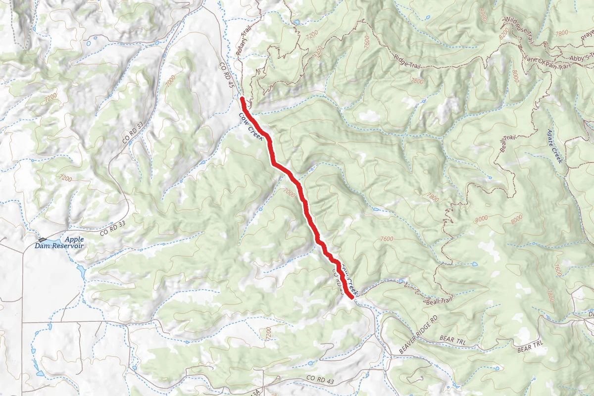 County Road 45 Connector route map