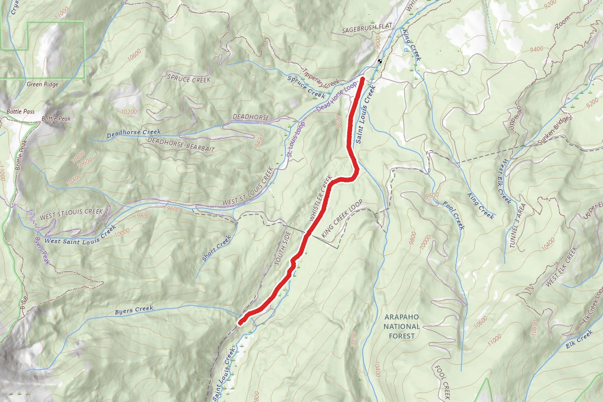 Saint Louis Creek Road route map
