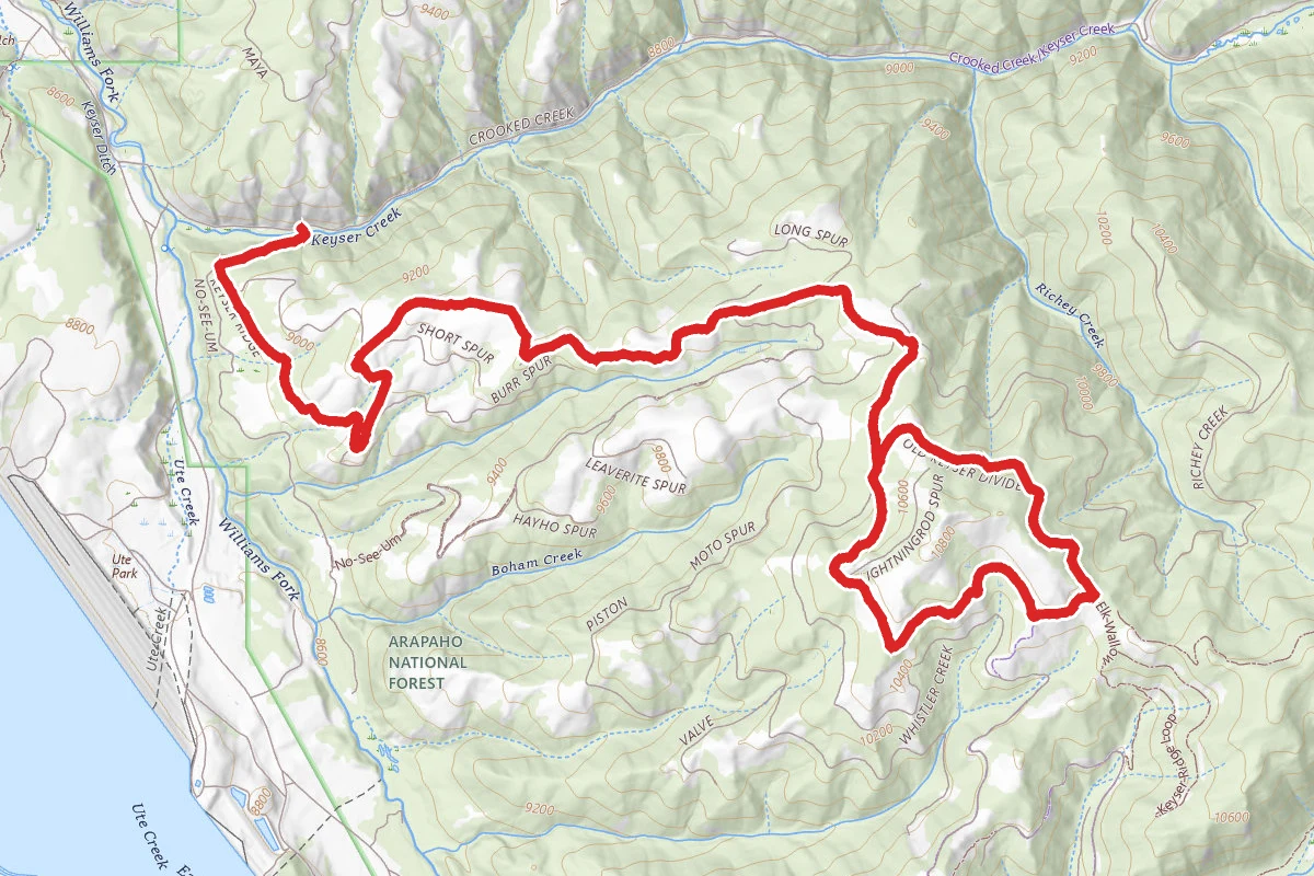Keyser Ridge Road route map