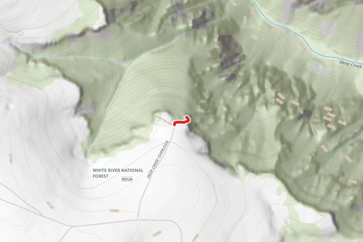 Deep Creek Overlook 1A Trail route map