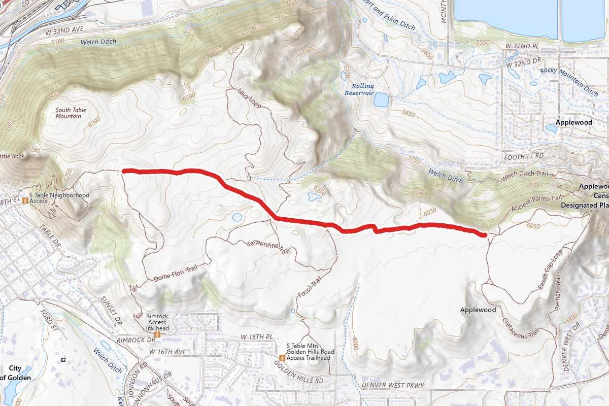 Old Quarry Trail route map