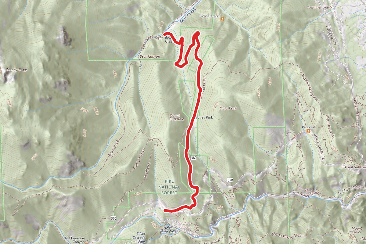 High Drive Trail route map