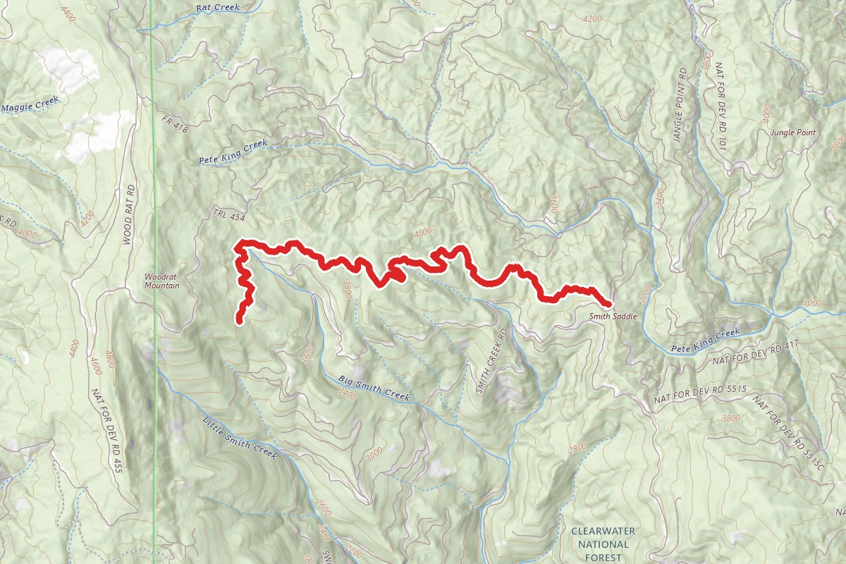 Upper Smith route map