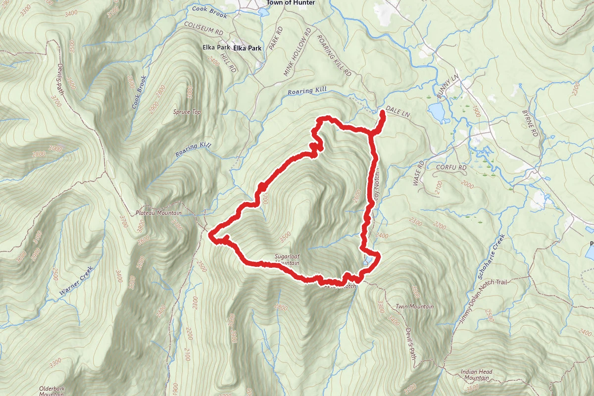 Sugarloaf Mountain Loop via Pecoy Notch and Mink Hollow Trails