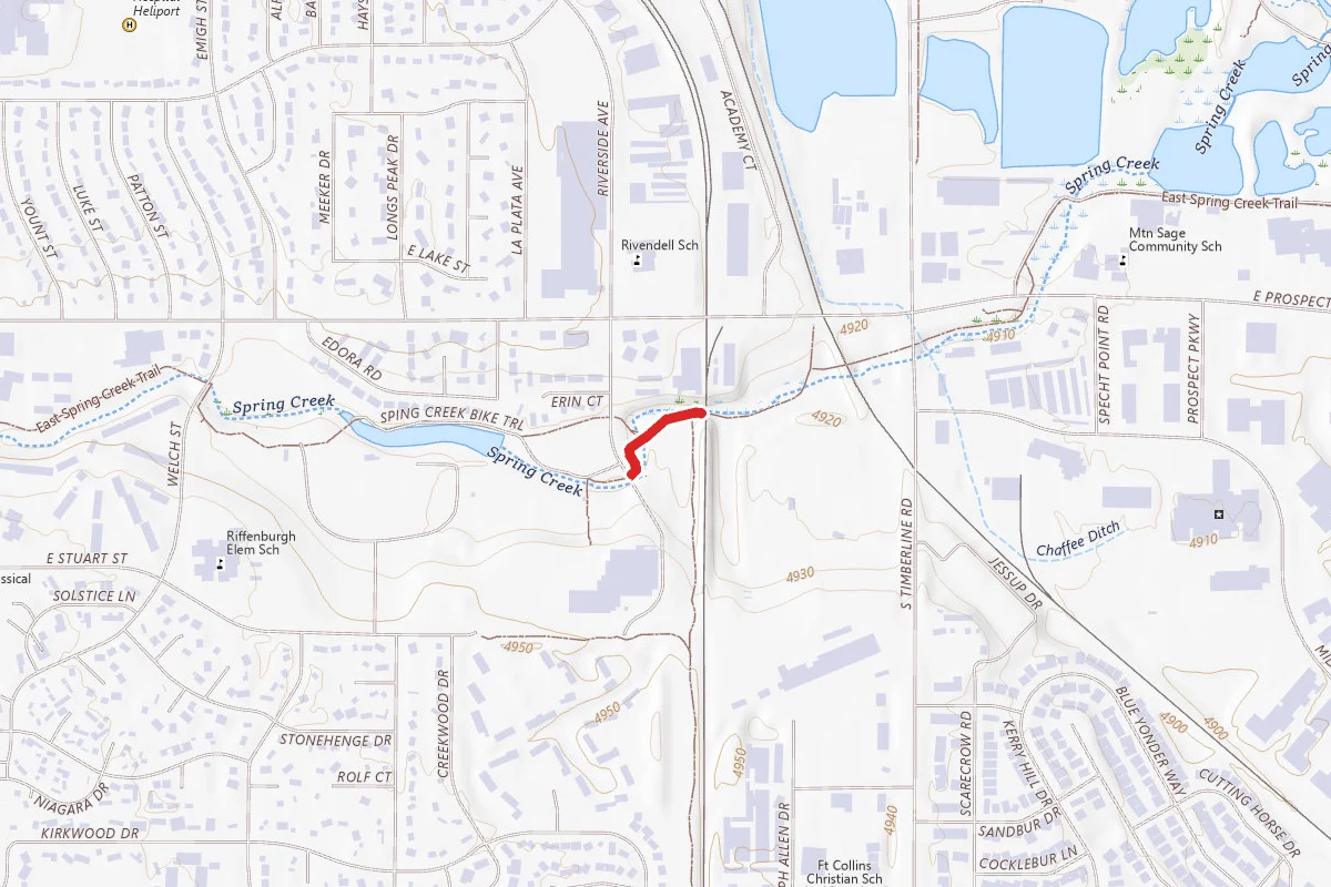 East Spring Creek Trail route map
