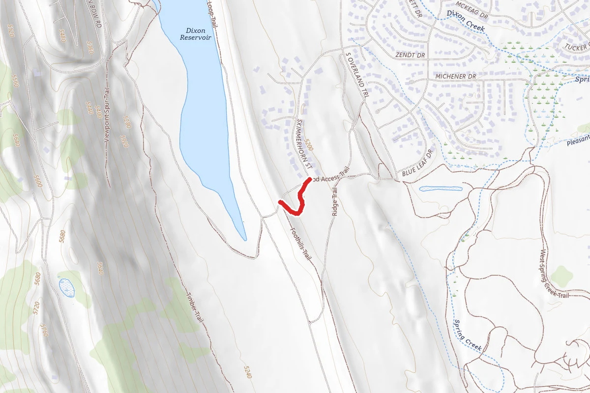 Neighborhood Access Trail route map