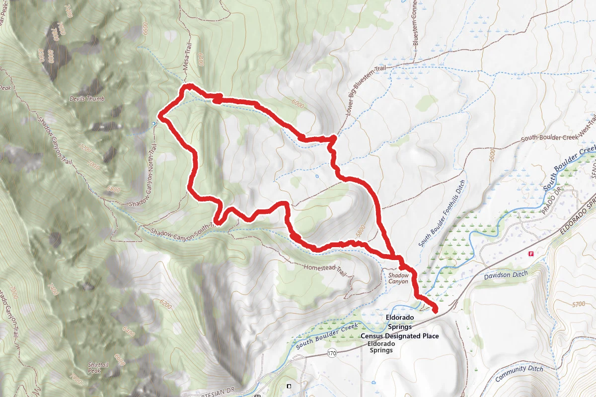 Upper Big Bluestem, Mesa and Towhee Trail Loop