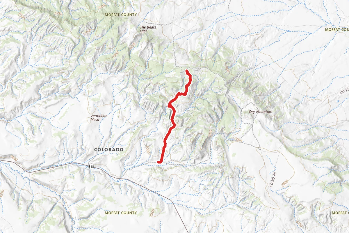 Dry Mountain Road route map
