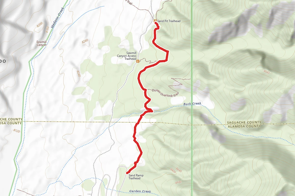 Sand Ramp Trail route map