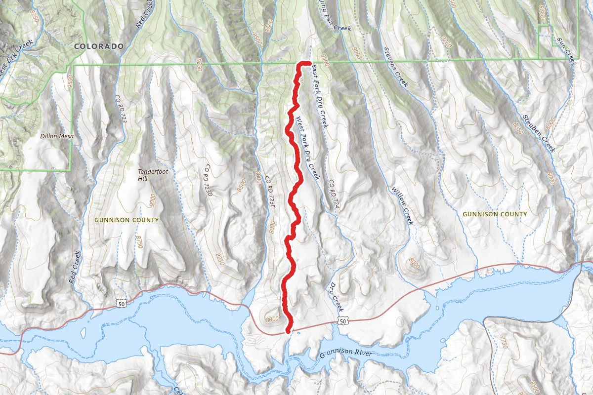 Haystack Gulch Road route map