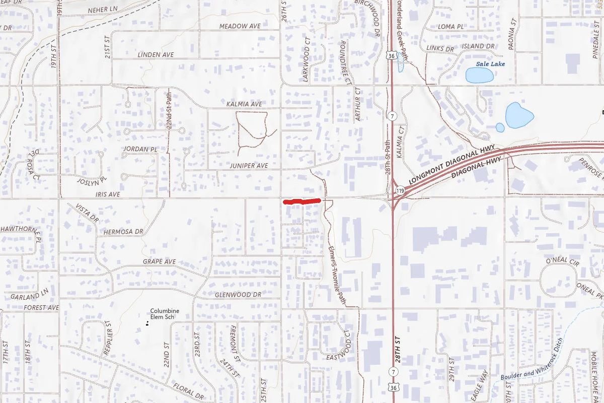 Iris Avenue Multi-Use Path route map