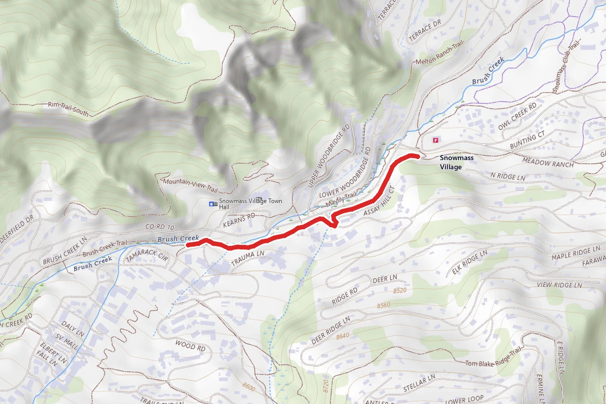 Brush Creek Trail route map
