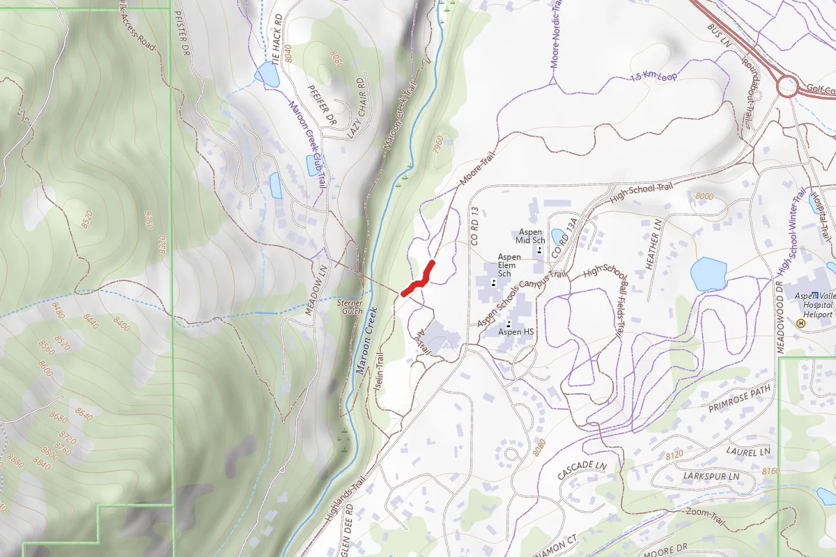 Moore Trail route map