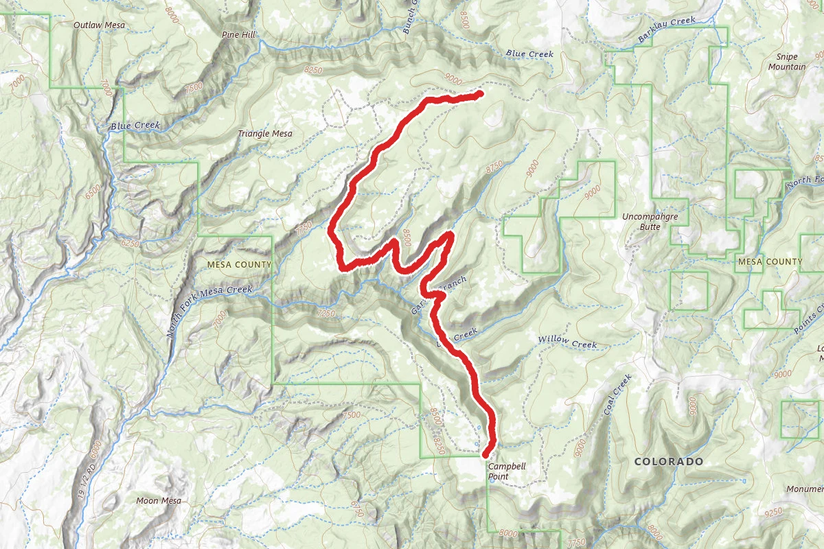 Long Canyon Trail route map