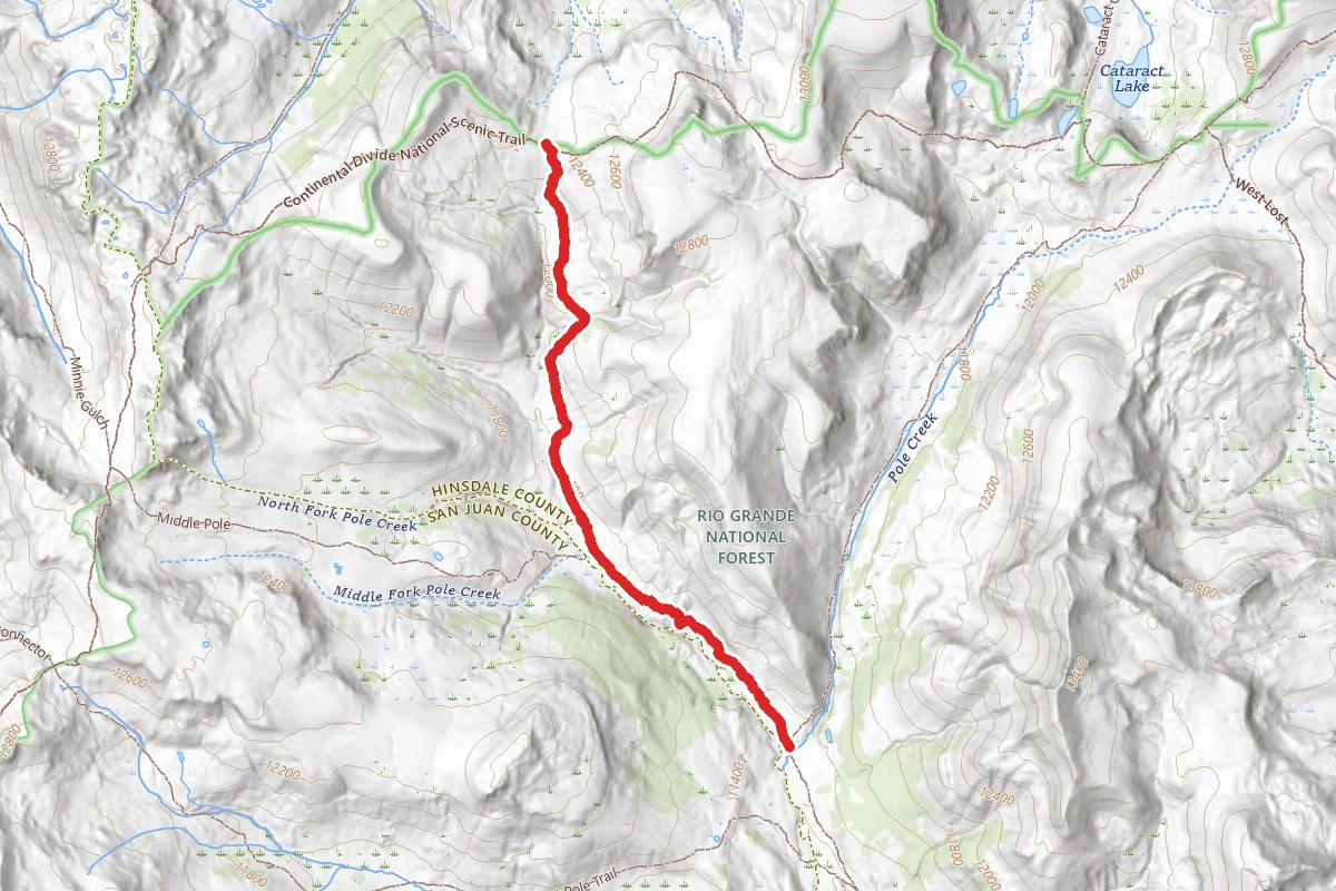 East Fork Middle Pole Trail route map
