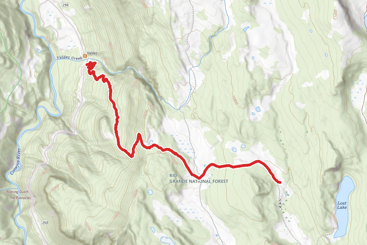 Valdez Trail route map