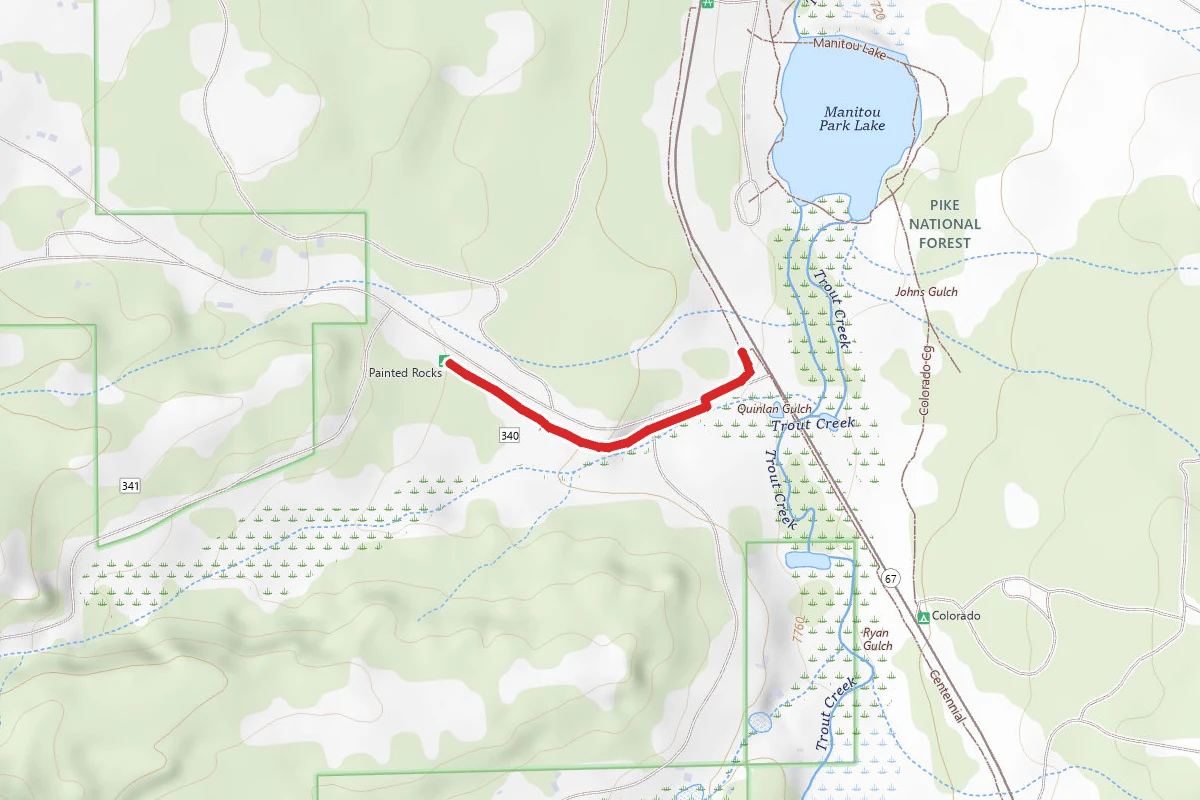 Painted Rocks Spur Trail route map