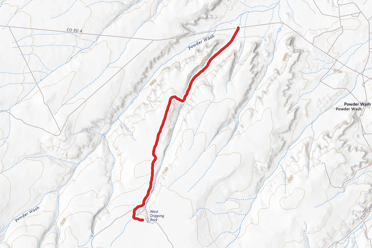 West Dripping Rock Spring Road route map