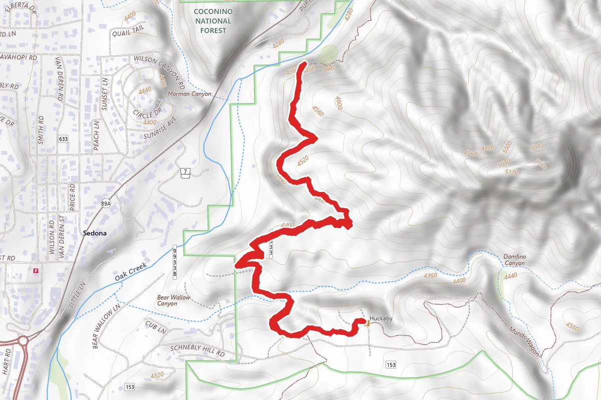Oak Creek via Huckaby Trail