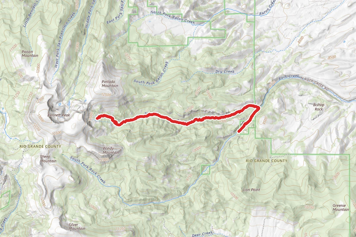 North Rock Trail route map