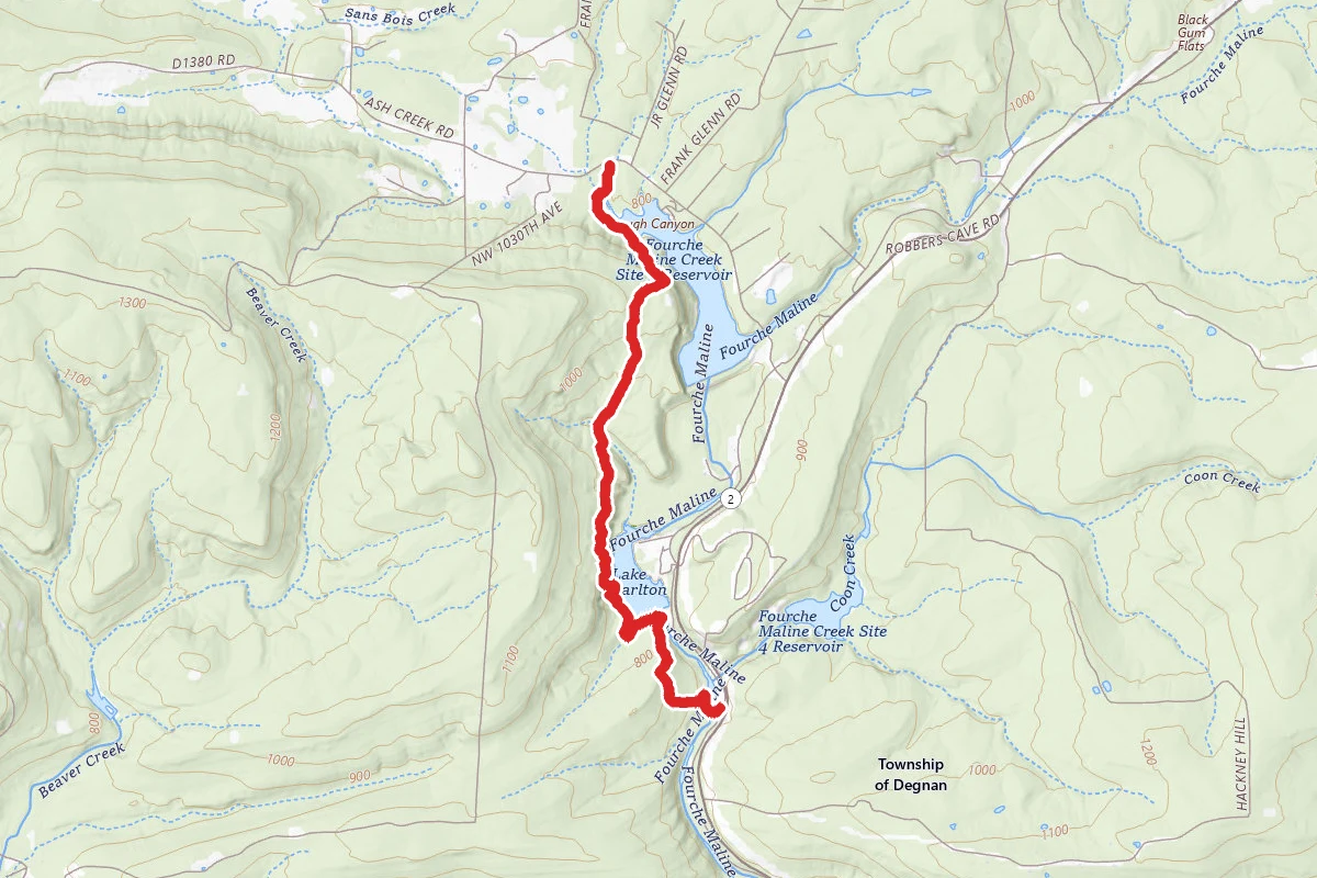Mountain Trail to Lake Carlton and Lake Wayne Wallace