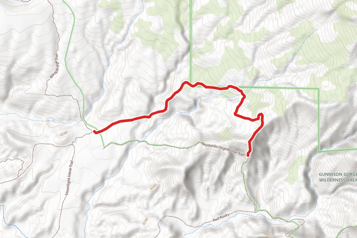 Red Rocks Trail route map