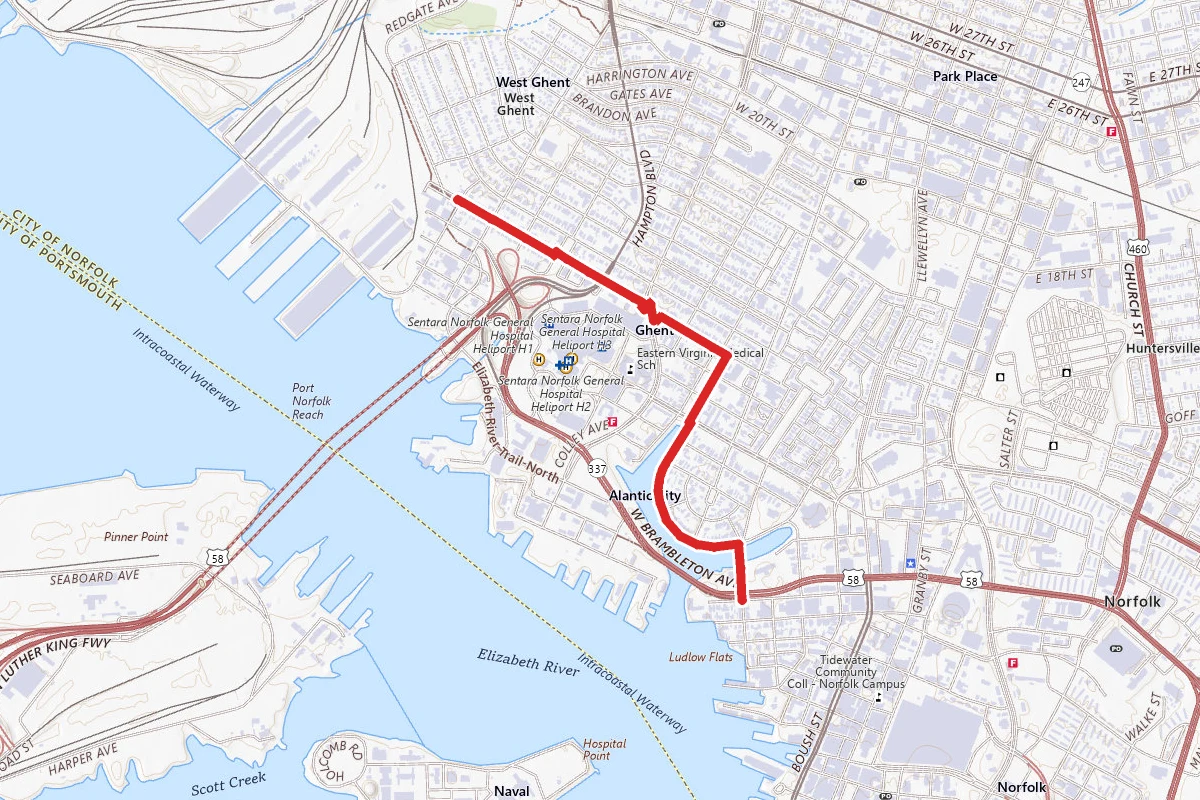 Elizabeth River Trail - Freemason Alt Route