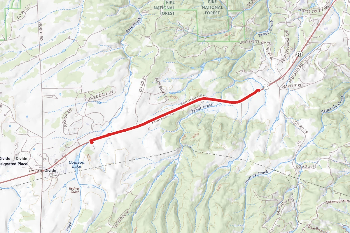 Ute Pass Regional Trail route map