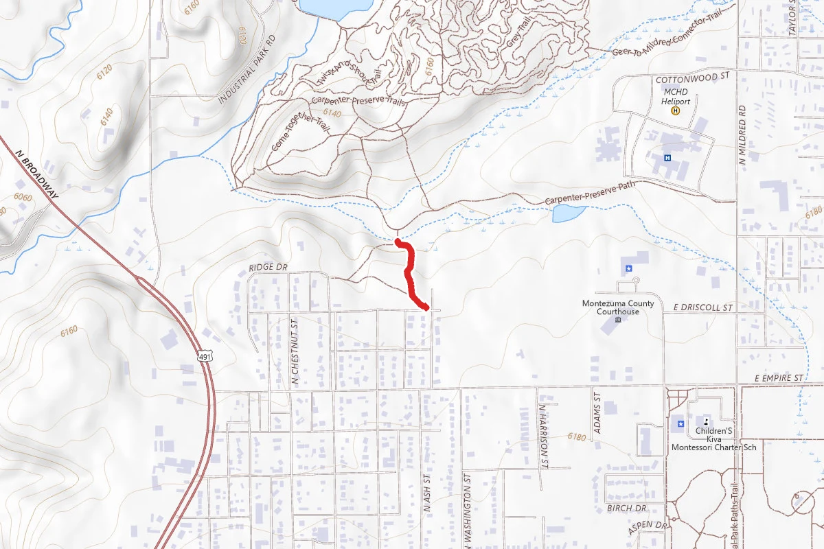 Carpenter Preserve Trails route map