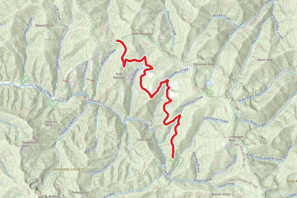 Mineral Creek Ohv route map