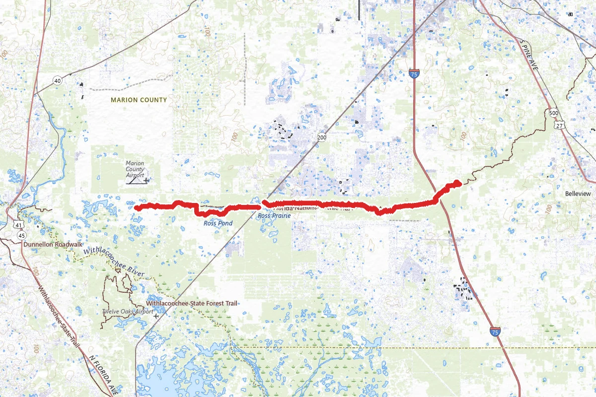 Limerock Service Road route map